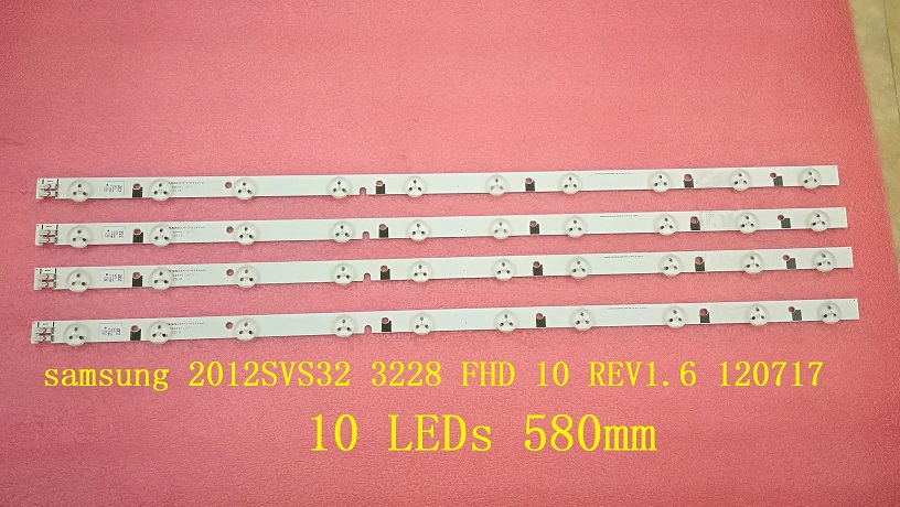 4 PCS/lot UA32EH5080R LED strip for samsung 2012SVS32 3228 FHD 10 REV1.6 120717 10 LEDs 580mm